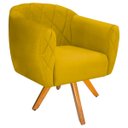 Ver imagem 2 de Poltrona Grazi Base Giratória de Madeira Suede