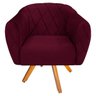 Poltrona Grazi Base Giratória de Madeira Suede Recepção Escritório Sala De Estar - 1
