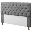 Ver imagem 2 de Cabeceira Mais Calçadeira Baú 0,90cm Recamier Divã para Cama Box Sofia Suede Cinza