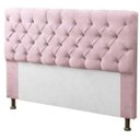 Ver imagem 2 de Cabeceira Mais Calçadeira Baú Solteiro Recamier Divã 0,90cm para Cama Box Sofia Mirage Suede Rosa