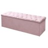Kit de Cabeceira e Calçadeira Baú Casal Recamier Divã 140cm para Cama Box Sofia Mirage Suede Rosa Ro - 3