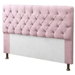 Kit de Cabeceira e Calçadeira Baú Casal Recamier Divã 140cm para Cama Box Sofia Mirage Suede Rosa Ro - 2