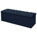 Ver imagem 3 de Cabeceira Mais Calçadeira Baú Recamier Divã Casal 195cm para Cama Box Sofia Mirage Suede Marinho