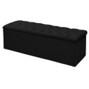 Ver imagem 3 de Cabeceira Mais Calçadeira Baú Recamier Divã Casal King 195cm para Cama Box Sofia Mirage Suede Preto