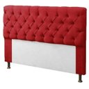 Ver imagem 2 de Cabeceira Mais Calçadeira Baú Recamier Divã Casal King 195cm para Cama Box Sofia Mirage Suede Vermel
