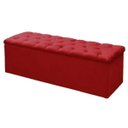 Ver imagem 3 de Cabeceira Mais Calçadeira Baú Recamier Divã Casal King 195cm para Cama Box Sofia Mirage Suede Vermel