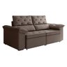 Sofá Retrátil 2 Lugares York Suede Marrom Marrom - 6