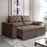 Sofá Retrátil 2 Lugares York Suede Marrom Marrom - 7