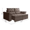 Sofá Retrátil 2 Lugares York Suede Marrom Marrom - 5
