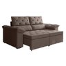Sofá Retrátil 2 Lugares York Suede Marrom Marrom - 1