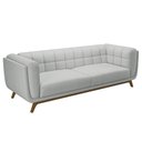 Ver imagem 2 de Sofá 02 Lugares para Sala de Estar Pés em Madeira 180cm Florian M03 Linho Cinza - Lyam Decor