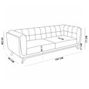 Ver imagem 5 de Sofá 02 Lugares para Sala de Estar Pés em Madeira 180cm Florian M03 Linho Cinza - Lyam Decor