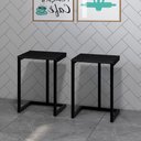 Ver imagem 1 de Conjunto 2 Banquetas Cozinha Tubo Preto Madeirado Preto