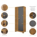 Ver imagem 2 de Armário Multiuso Área de Serviço 2 Portas Stella Carvalho Grafite