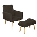Ver imagem 2 de Poltrona Decorativa Nina e Banqueta Josi Suede Marrom - MV Estofados Shop