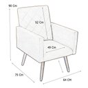 Ver imagem 5 de Poltrona Decorativa Nina e Banqueta Josi Suede Marrom - MV Estofados Shop