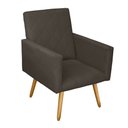 Ver imagem 3 de Poltrona Decorativa Nina e Banqueta Josi Suede Marrom - MV Estofados Shop