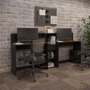 Ver imagem 4 de Conjunto de Escritório Smart 1 Livreiro e 2 Mesas 90cm - Preto e Cedro