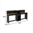 Ver imagem 2 de Conjunto de Escritório Smart 1 Livreiro e 2 Mesas 90cm - Preto e Cedro