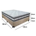 Ver imagem 3 de Cama Box Casal Suede + Colchão Anjos Black Graphite Molas Ensacadas 138x188x64cm Cor:bege