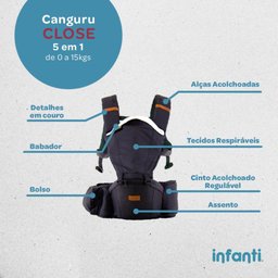 Canguru Close 5 em 1 Preto Infanti - 3