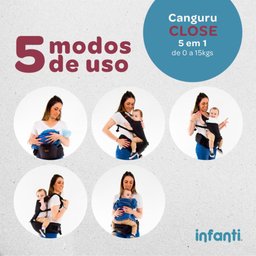 Canguru Close 5 em 1 Preto Infanti - 2