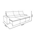 Ver imagem 4 de Sofá Retrátil 210m Suede com Assento e Encosto Relax Milão Cinza Claro