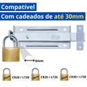 Ver imagem 3 de Ferrolho Trinco Tarjeta Fecho Chato para Porta Janela Portão 5,5cm Zincado | Silvana | Kit 04 Un
