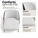 Ver imagem 5 de Kit 2 Cadeiras Tulipa Estofadas e Base em Aço Carbono para Cozinha e Sala de Jantar - Champagne L
