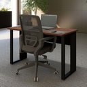 Ver imagem 7 de Mesa Escrivaninha 120 cm X 60 cm Tampo 25 mm Design Industrial F5 Office Cor:Louro Preto com Preto