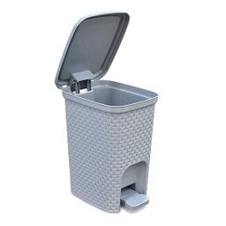 Lixeira 7L Rattan Com Pedal Montada Cinza 25738Pm Arqplast - 10