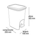 Ver imagem 2 de Lixeira 7L Rattan Com Pedal Montada Cinza 25738Pm Arqplast