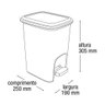 Lixeira 7L Rattan Com Pedal Montada Cinza 25738Pm Arqplast - 3