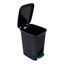 Ver imagem 4 de Lixeira 7L Rattan Com Pedal Montada Cinza 25738Pm Arqplast