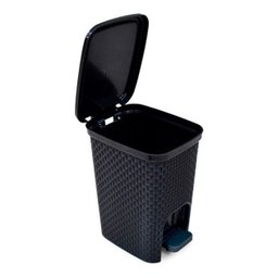 Lixeira 7L Rattan Com Pedal Montada Cinza 25738Pm Arqplast - 4