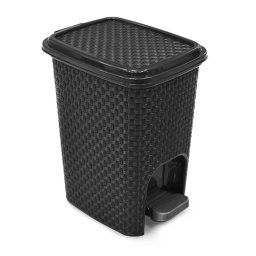 Lixeira 7L Rattan Com Pedal Montada Cinza 25738Pm Arqplast - 8