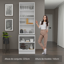 Ver mais imagens de Kit Balcão + Cristaleira 70cm Branco/Preto Lux Madesa 01