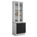 Ver imagem 6 de Kit Balcão + Cristaleira 70cm Branco/Preto Lux Madesa 01