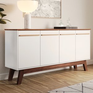 Buffet Aparador Atta Quatro Portas com Pés de Madeira