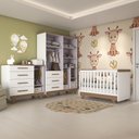 Ver imagem 3 de Quarto de Bebê Completo com Berço Cômoda e Guarda Roupa com Janela em Acrílico 100% MDF Jolie retrô