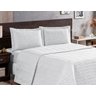KIT COBRE LEITO PRATIC CASAL QUEEN 03 PECAS MATELADO BRANCO - 2