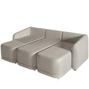Ver imagem 3 de Sofá Cama para Sala de Estar 3 Lugares 276cm Montserrat K01 Bouclê Bege - Lyam Decor