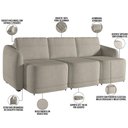 Ver mais imagens de Sofá Cama para Sala de Estar 3 Lugares 276cm Montserrat K01 Bouclê Bege - Lyam Decor