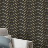 Papel de Parede 3d Auto Adesivo Geométrico Linha Onda Dourada Neon Decorada Vinil 6m - 7
