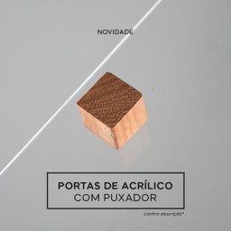 Nicho 60x23x18 Freijó com Portas de Acrílico e Puxador - 3