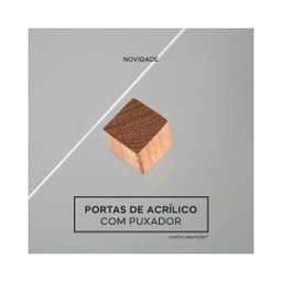 Nicho 60x23x18 Freijó com Portas de Acrílico e Puxador - 4