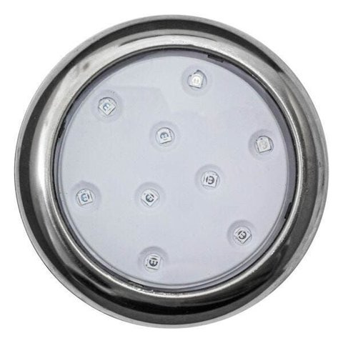 LED Piscina Ø80MM 9W Cromado Luz Azul + Fonte 2A ST1849