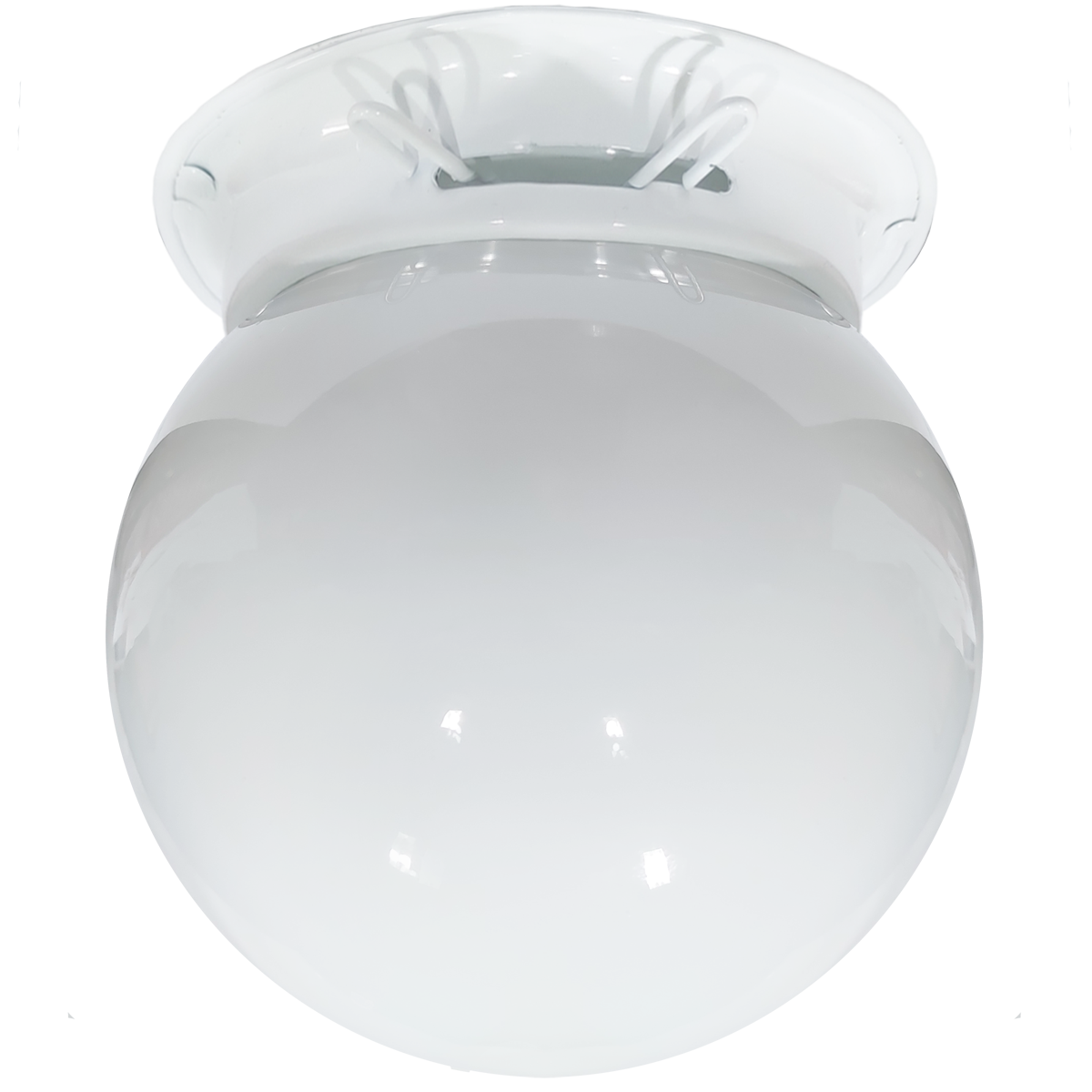 Plafon Colonial Aluminio Branco Globo Leitoso 10x15 Retrô - 1