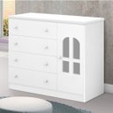 Ver imagem 1 de Cômoda de Bebê 1 Porta 4 Gavetas Alvin Branco