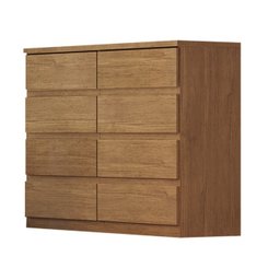 Dormitório Casal Completo com Espelho 3 Peças 2 Portas 14 Gavetas - Orion-cumaru/ripado3d - Móveis N - 3